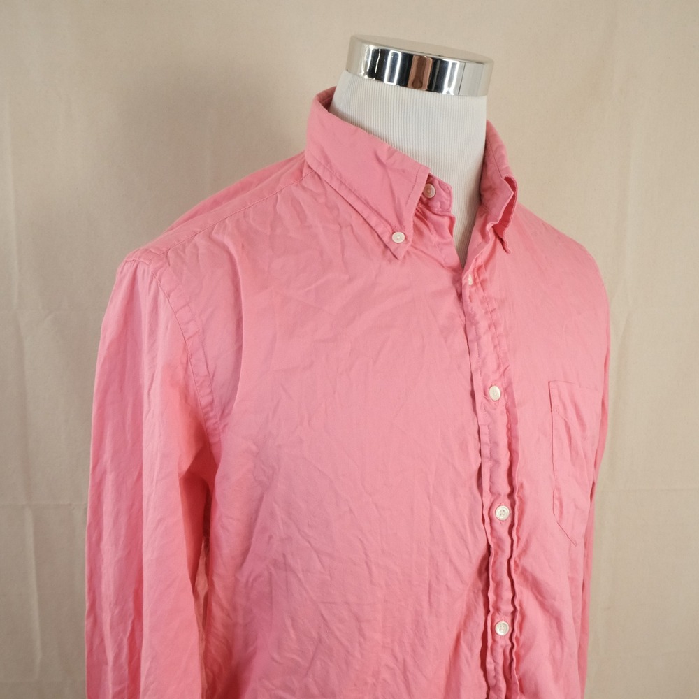 Gant Rugger Large Hugger Windblown Oxford Button Down Shirt Pink Cotton Mens